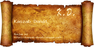 Kaszab Donát névjegykártya